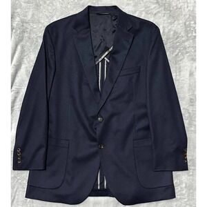 Bullock & Jones Cashmere Blazer Jacket Men L Navy Single Breasted Notch 46L